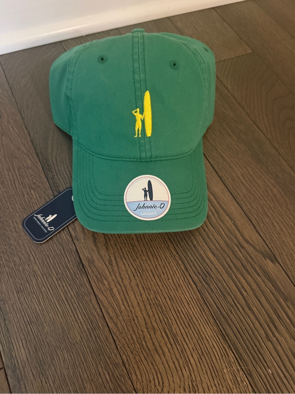 johnnie-O Green Cap with Yellow Script Logo